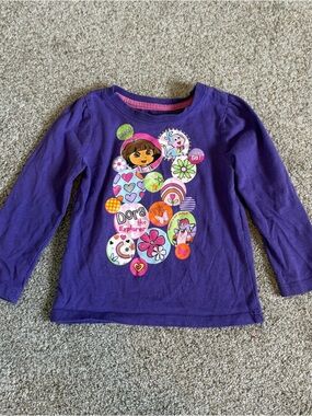 Vintage Dora the Explorer long sleeve shirt purple 24 months Y2K